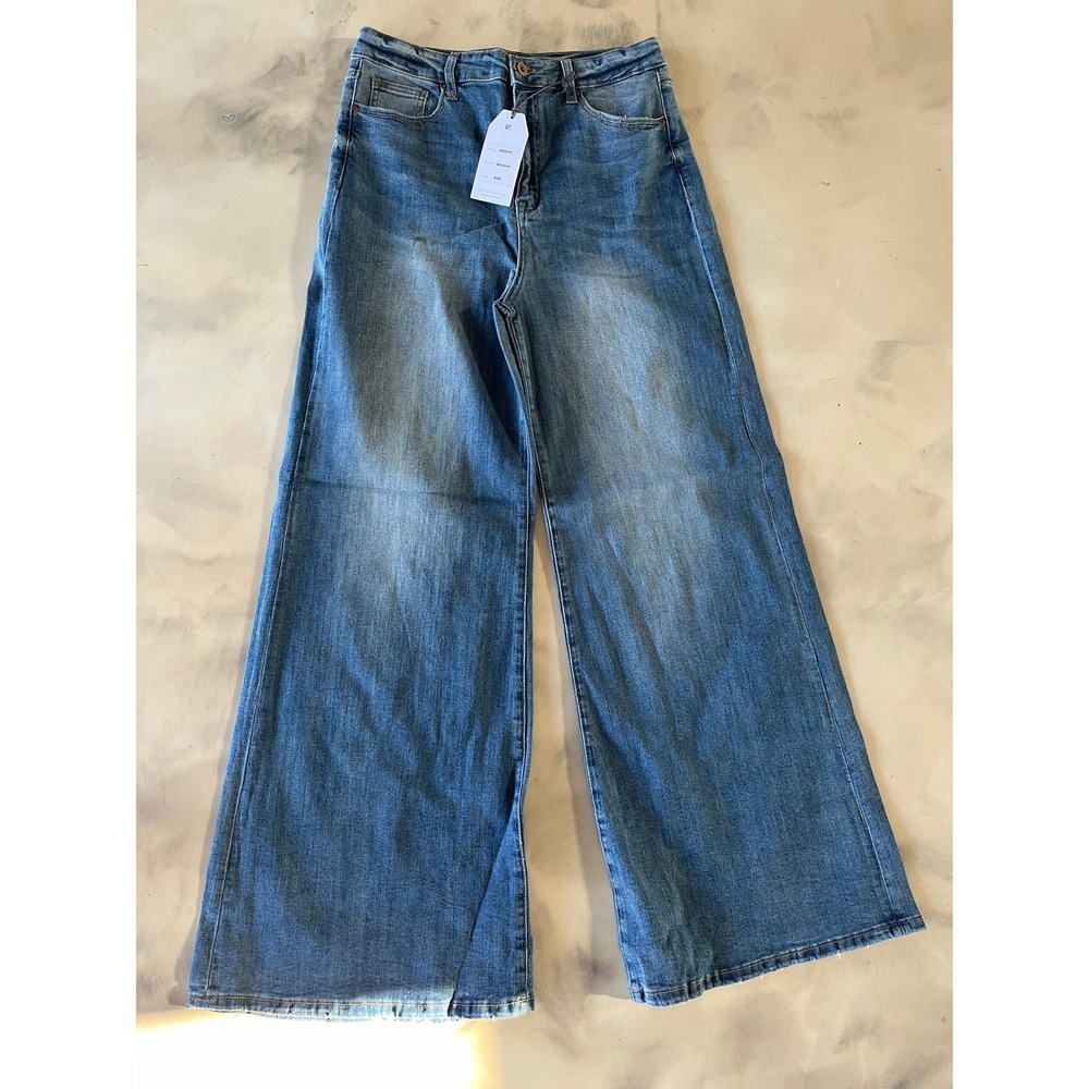 Special A Wide Leg Jeans High Rise Medium Wash Denim Boho Retro P7037M 9/29